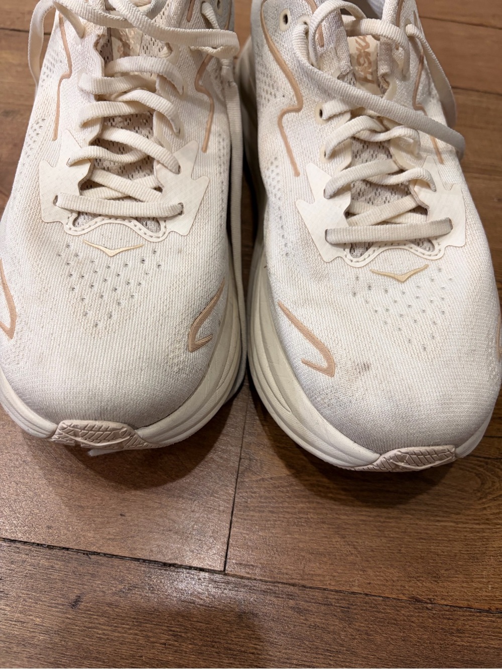 Hoka Women's Cream/Beige Athletic Running Shoes - Picture 3 of 4
